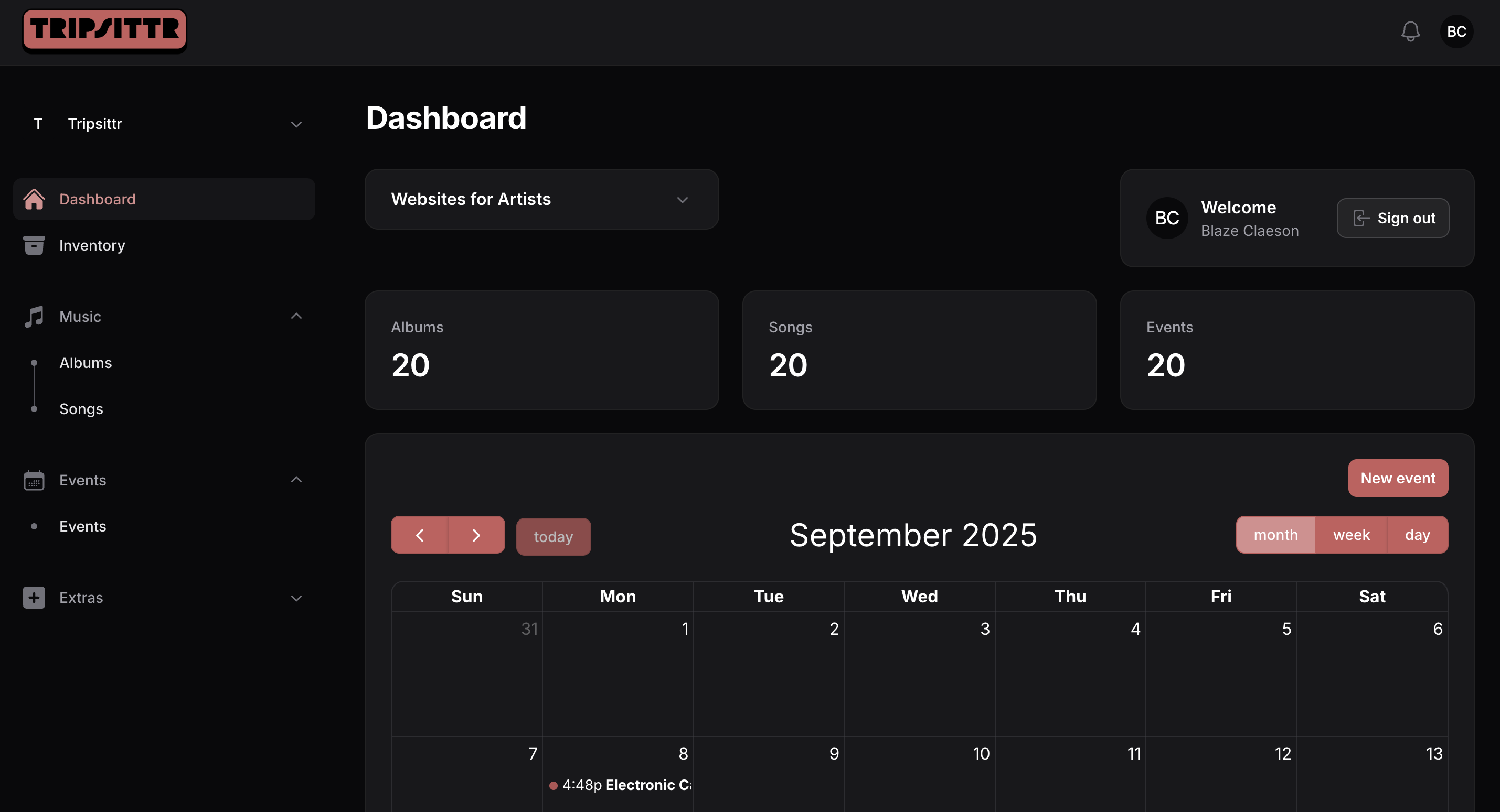 Product screenshot (dark)